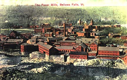 Paper Mills at Bellows Falls--Old Postcard